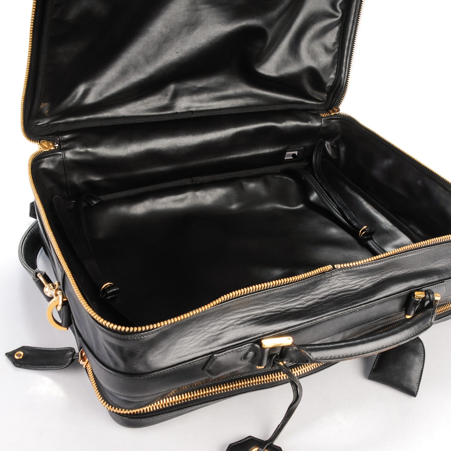 Chanel Lambskin Stitched Suitcase Travel Bag Black 5 of 12