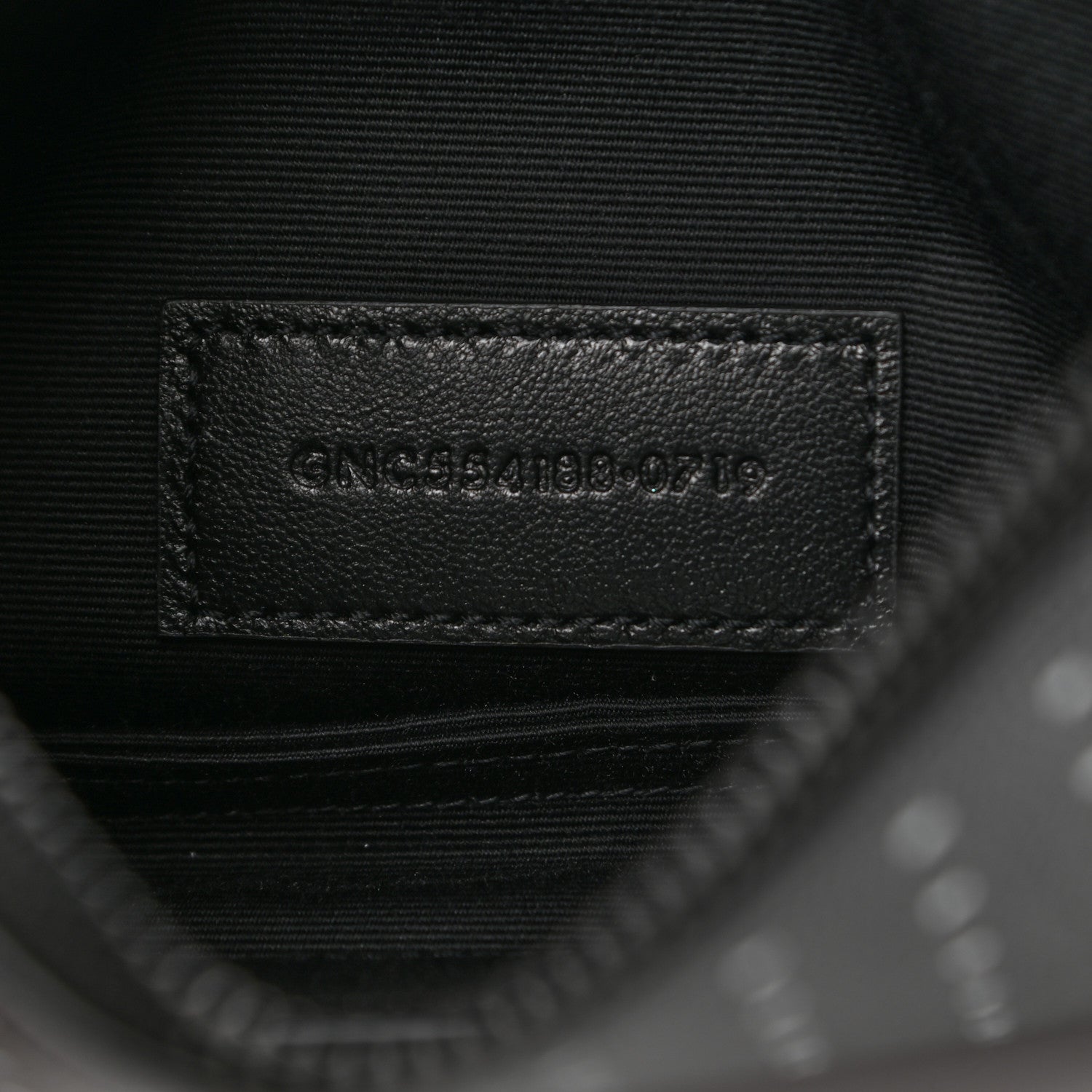 Saint Laurent Grain De Poudre Square Dot Zip Bill Pouch Black White 7 of 7