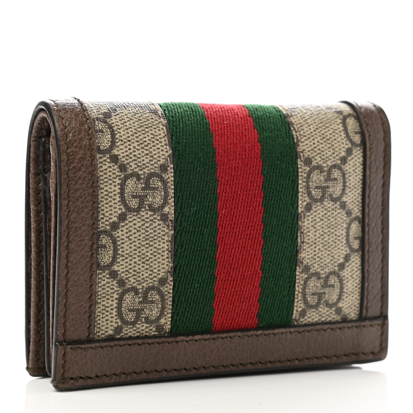 GG Supreme Monogram Web Ophidia Card Case Beige New Acero