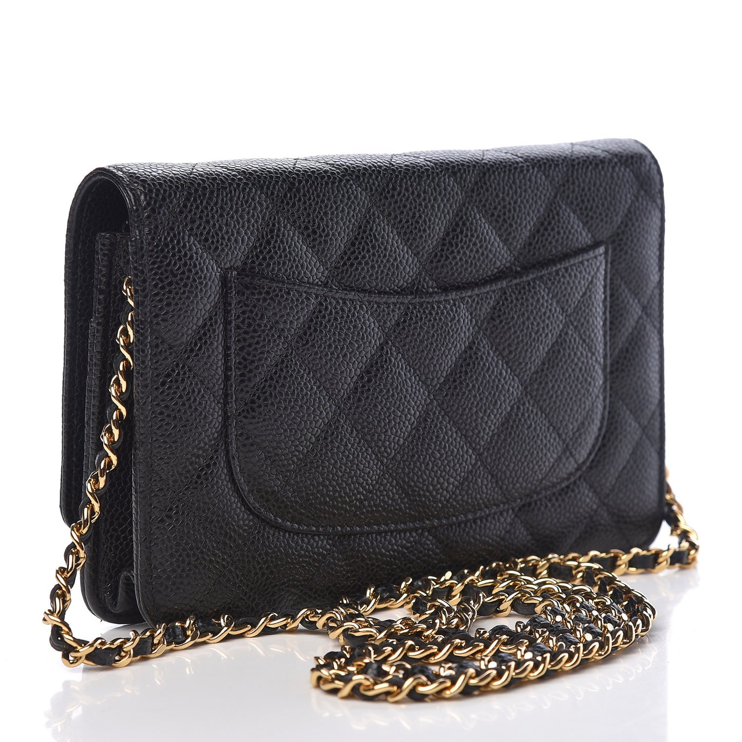Caviar Quilted Wallet On Chain WOC Black