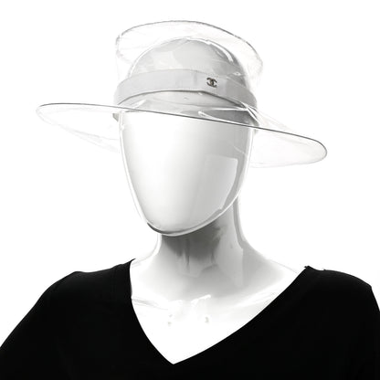 Chanel PVC Vinyl CC Cloche Hat S Transparent White 2 of 8