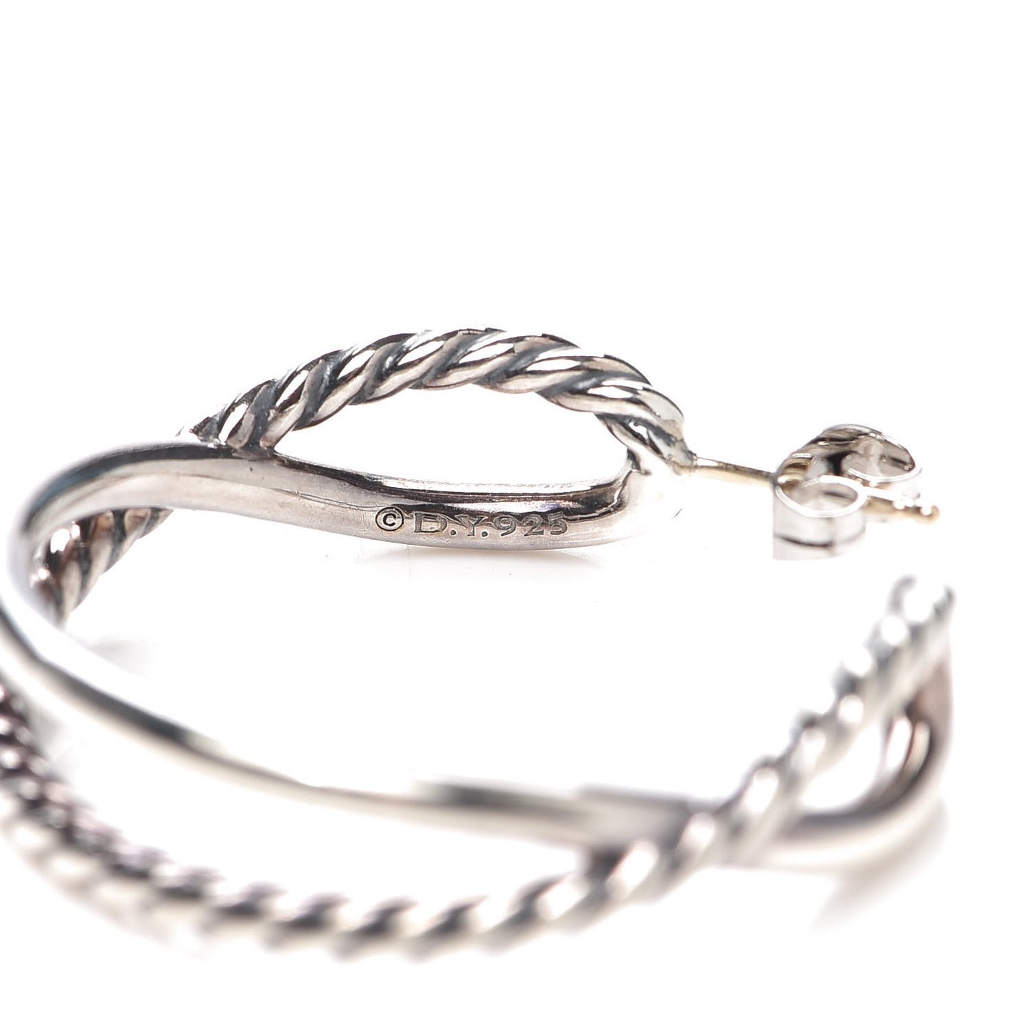 Sterling Silver Crossover Cable Hoop Earrings