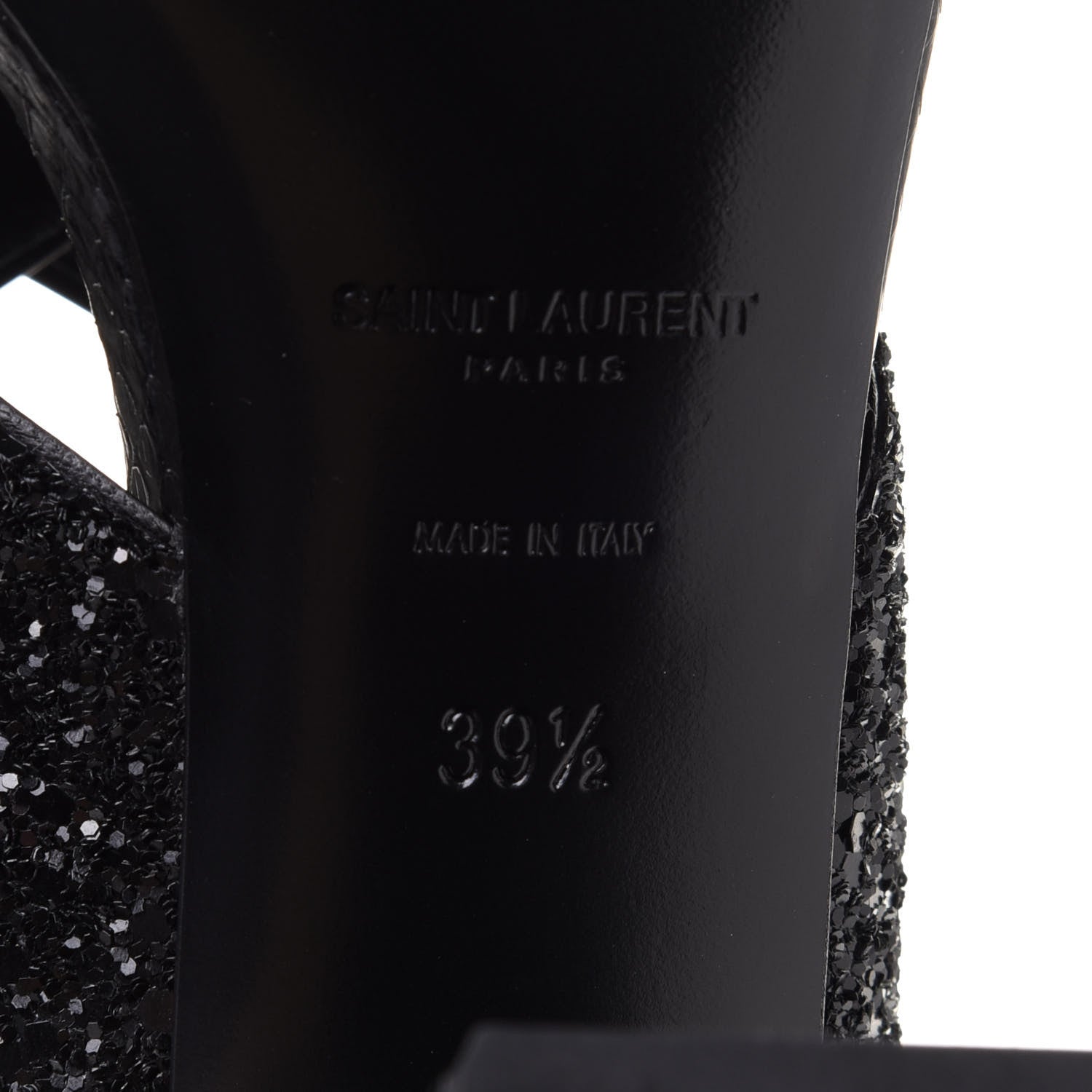 Saint Laurent Glitter LouLou 70 Mule Sandals 39.5 Black 7 of 9