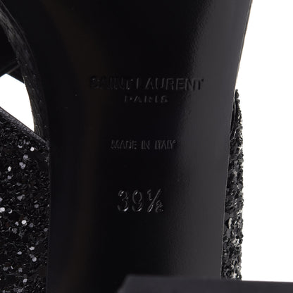 Saint Laurent Glitter LouLou 70 Mule Sandals 39.5 Black 7 of 9