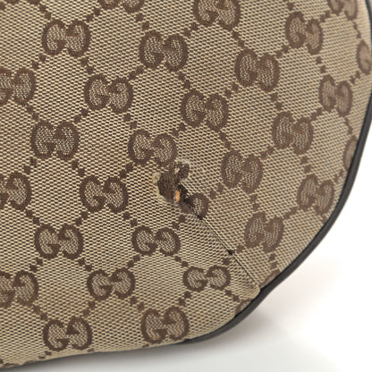 Gucci Monogram Web Medium Half Moon Hobo Dark Brown 5 of 6