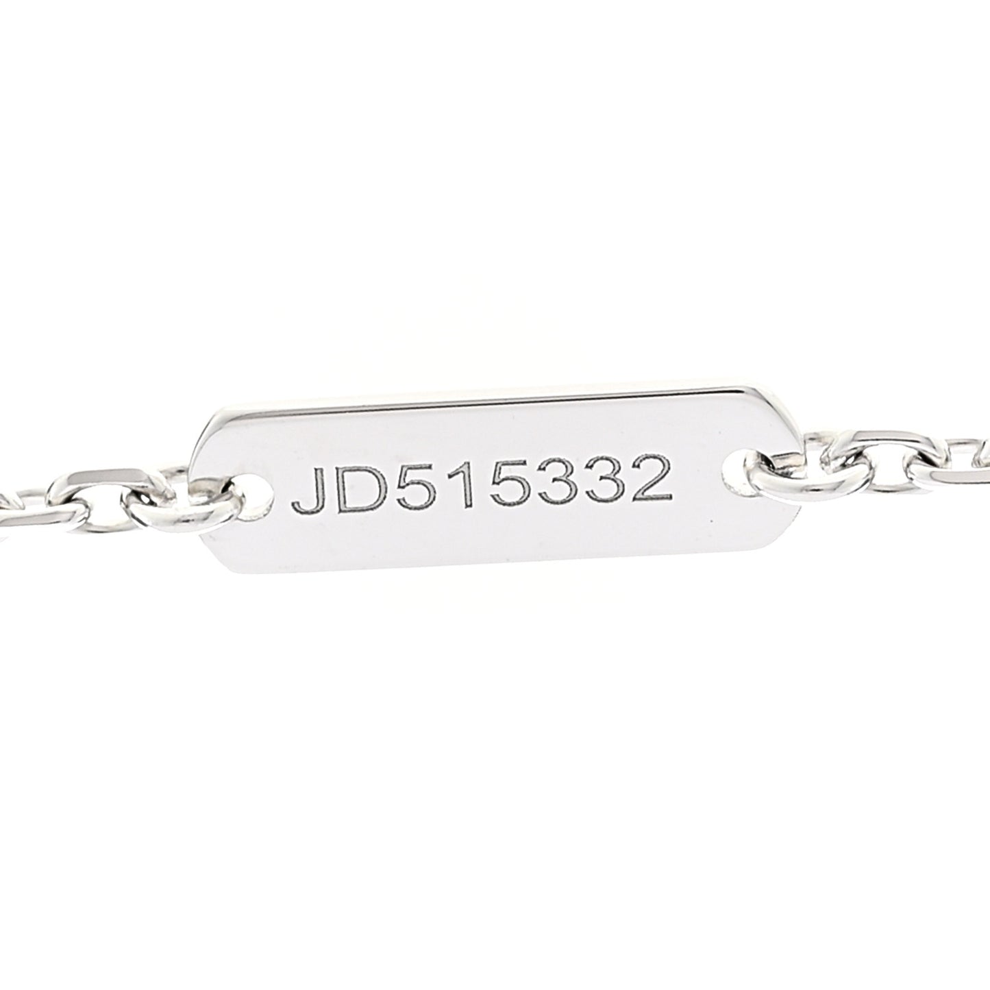 18K White Gold Guilloche Vintage Alhambra Pendant Necklace