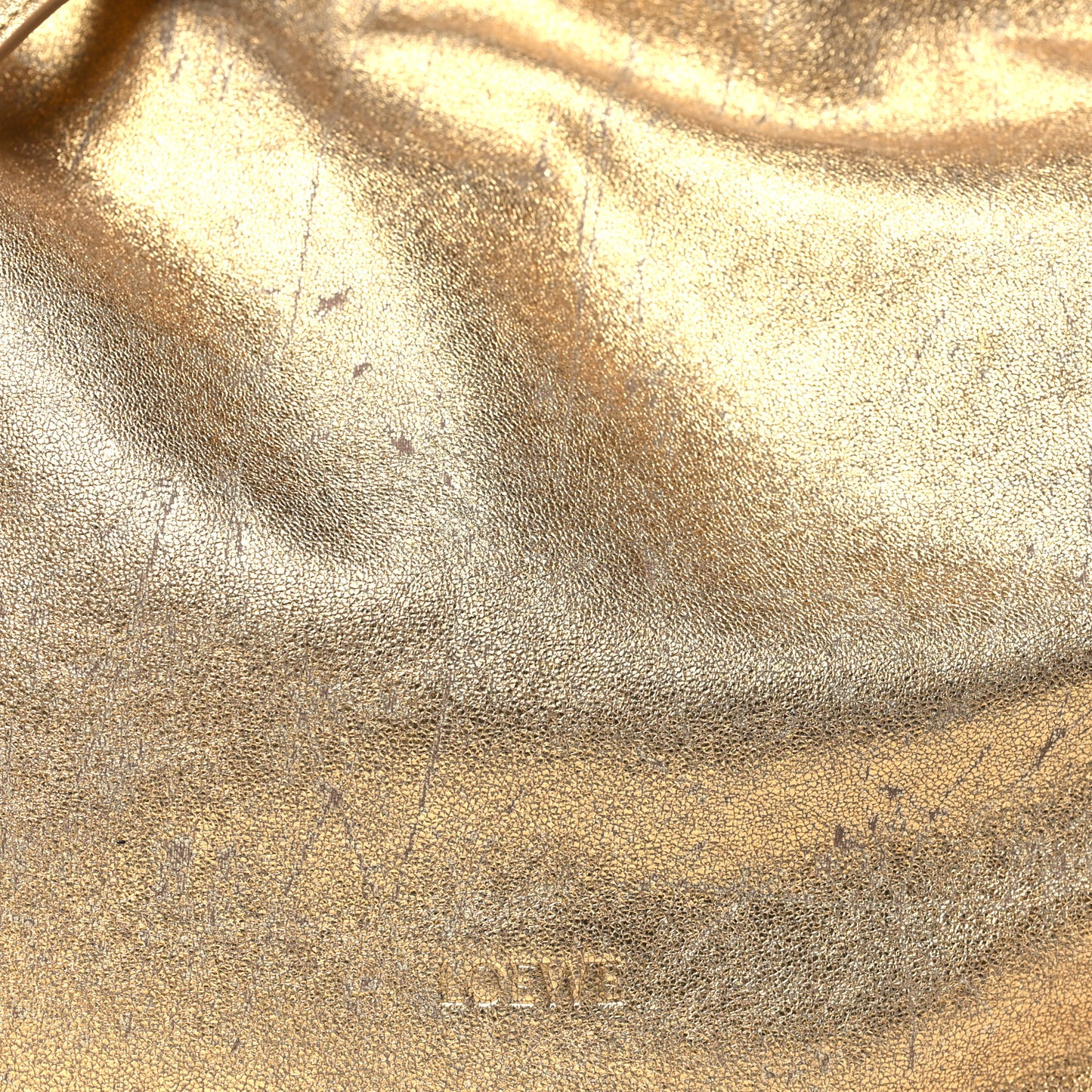 Metallic Lambskin Medium Chain Flamenco Knot Clutch Gold