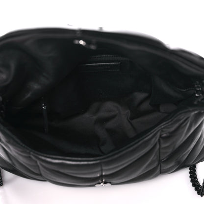 Saint Laurent Lambskin Quilted Monogram Monochrome Small Loulou Puffer Chain Satchel Black 5 of 13