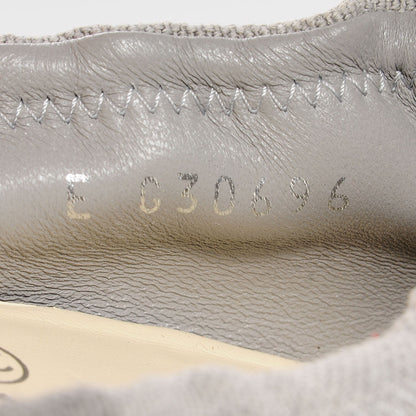 Chanel Toile Snakeskin Cap Toe CC Ballerina Flats 37.5 Grey 7 of 7