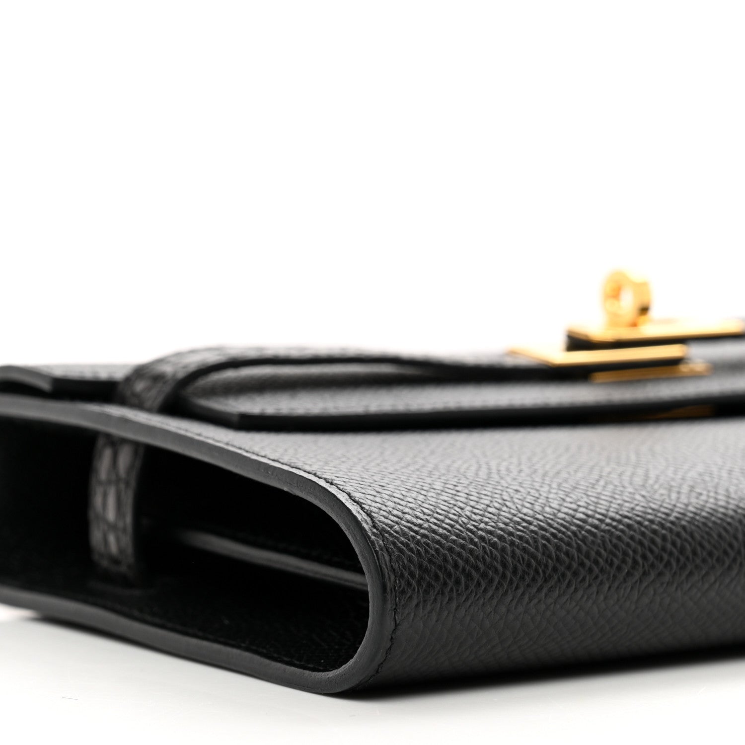 Hermes Epsom Shiny Alligator Touch Kelly Wallet To Go Black 7 of 9