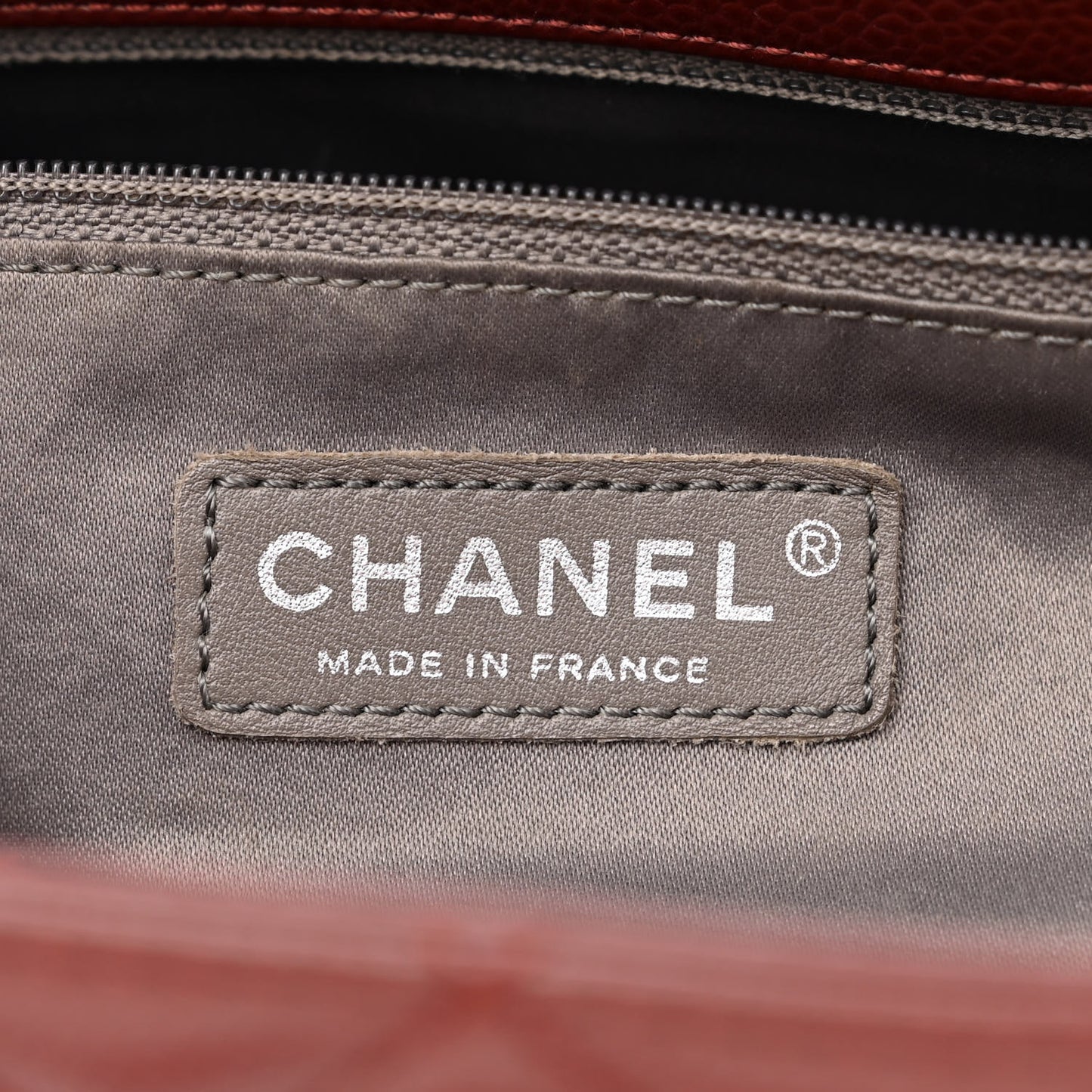 Caviar Quilted Grand Shopping Tote GST Burgundy
