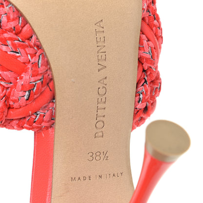 Bottega Veneta Lambskin Rope Woven Dot Sandals 38.5 Bubble Gum Tomato 12 of 14