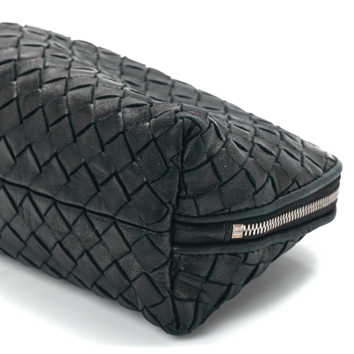 Nappa Intrecciato Small Cosmetic Pouch Black