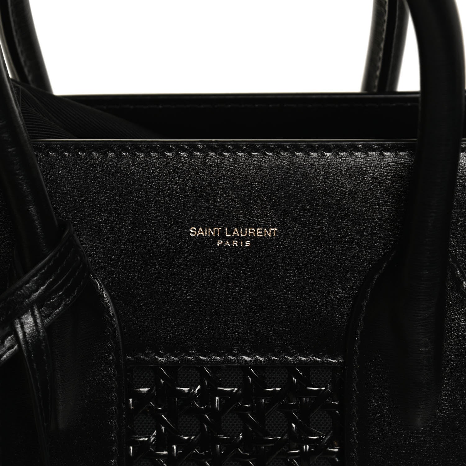 Saint Laurent Calfskin Paglia Palm Sac De Jour Black 5 of 9