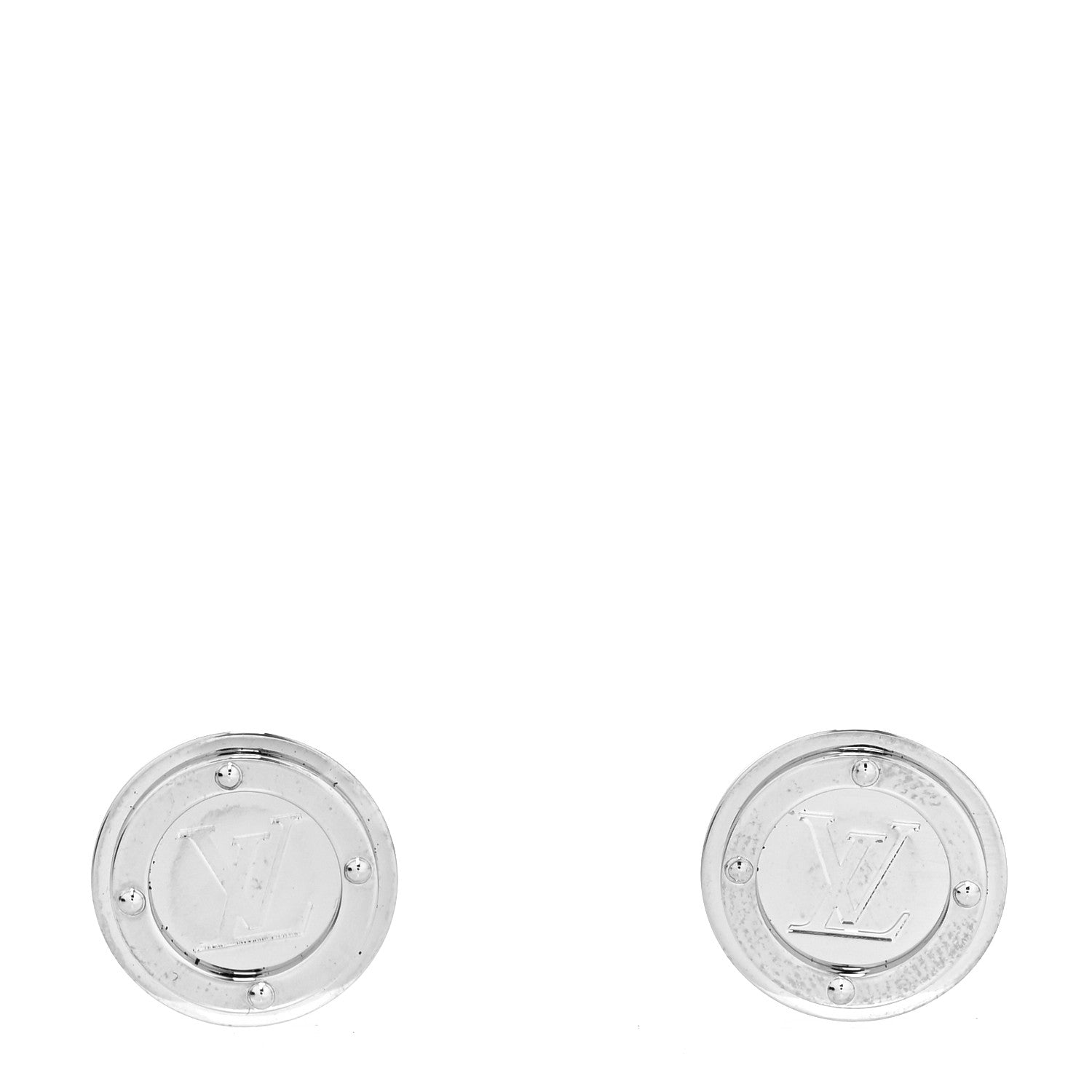 Louis Vuitton LV Travel Key Circle Cufflinks Silver 1 of 5