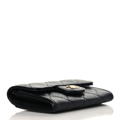 Chanel Caviar Quilted Flap Card Holder Wallet Black 4 of 10