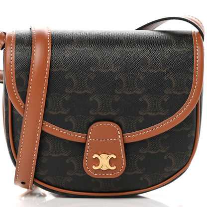 Celine Canvas Calfskin Triomphe Mini Besace Tan 7 of 10