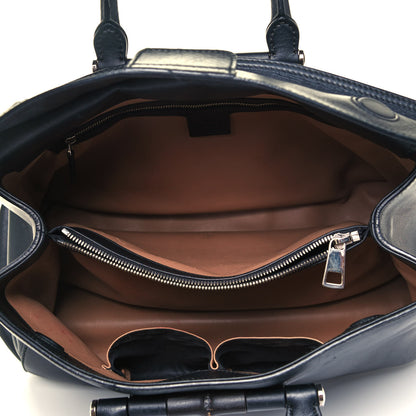 Gucci Calfskin Lady Bamboo Top Handle Bag Black 7 of 14