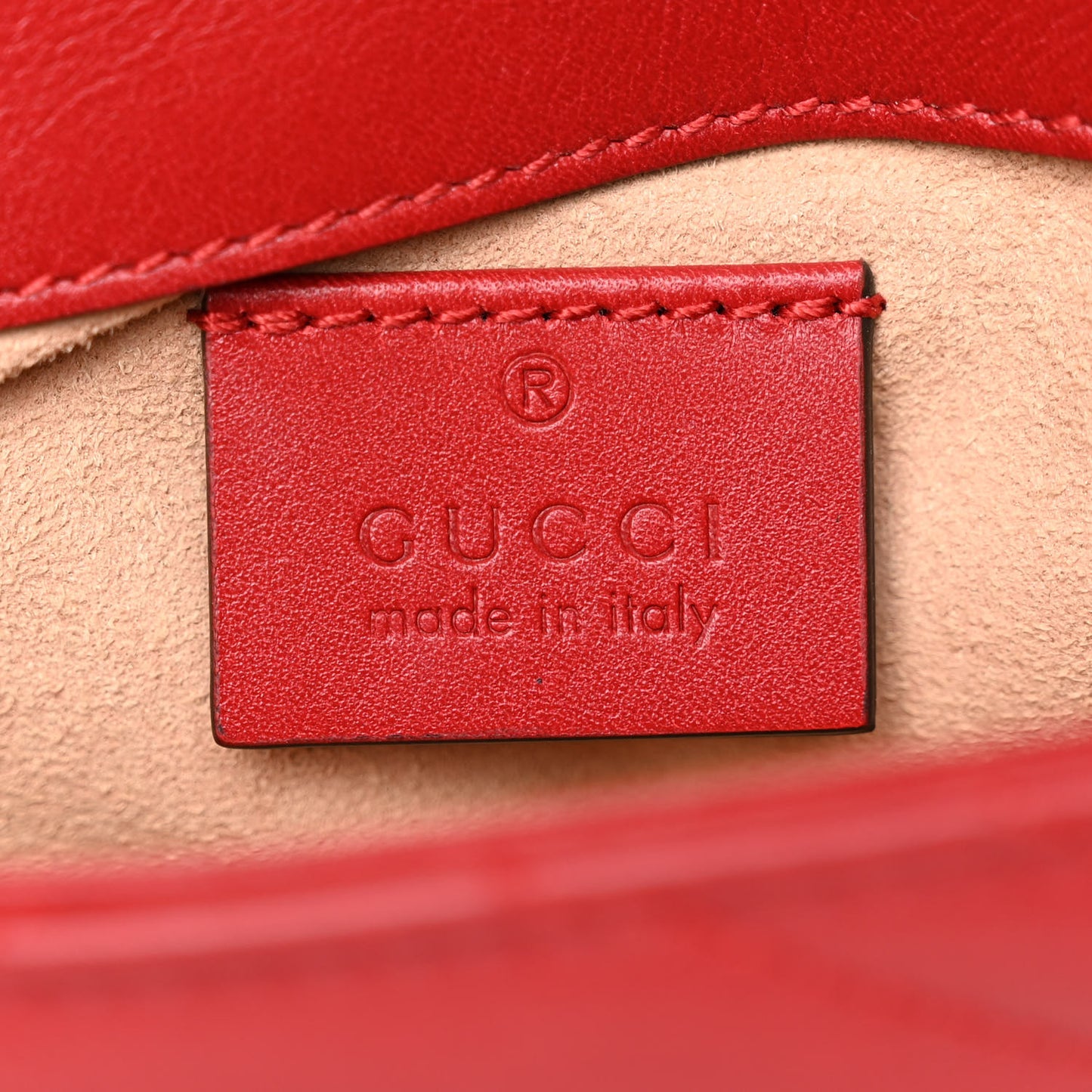 Calfskin Matelasse Super Mini GG Marmont Shoulder Bag Hibiscus Red