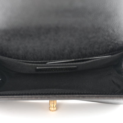 Chanel Caviar Chevron Quilted Small Boy Flap Black 5 of 10
