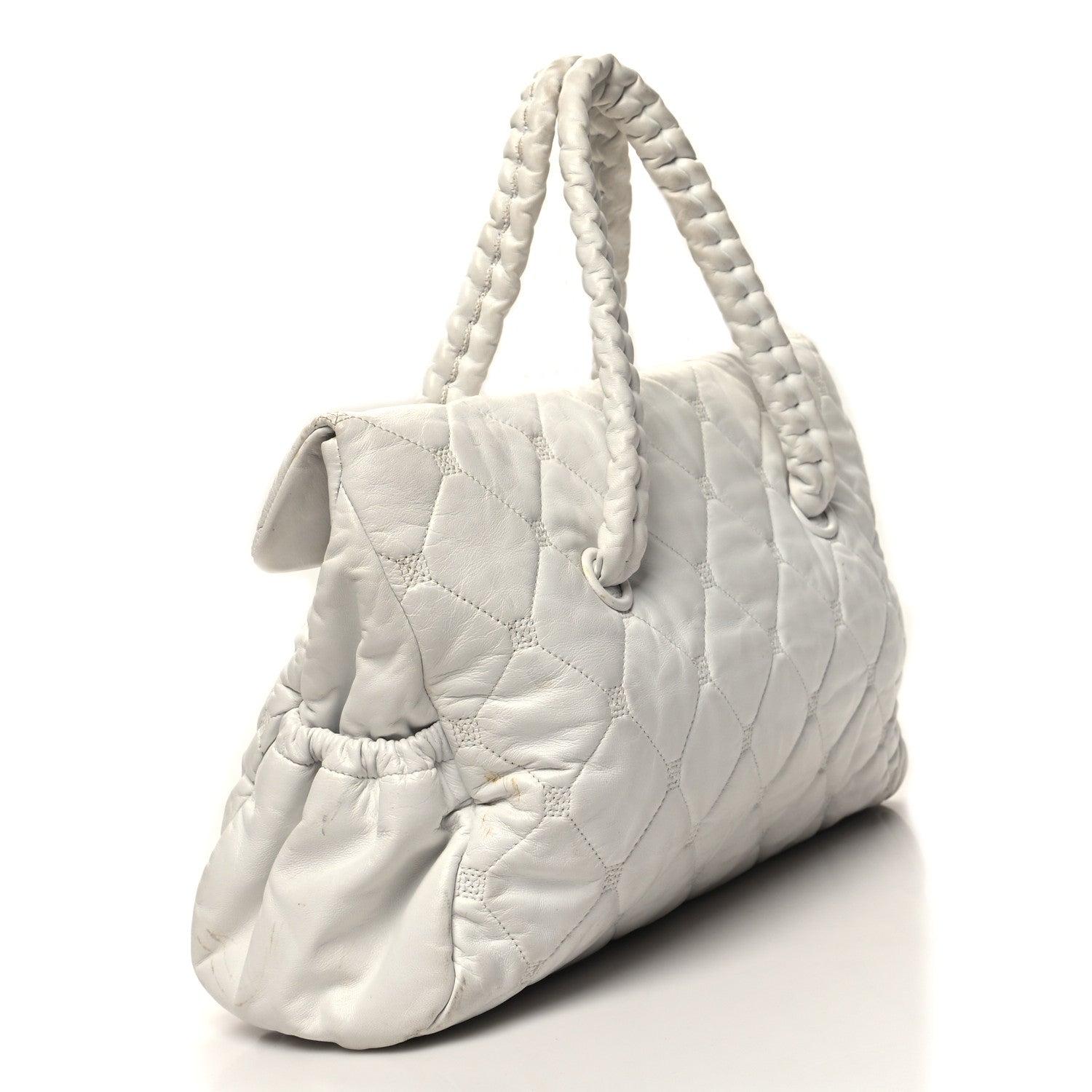 Chanel Quilted Lambskin Large Hidden Chain Flap Bag White 3 of 12