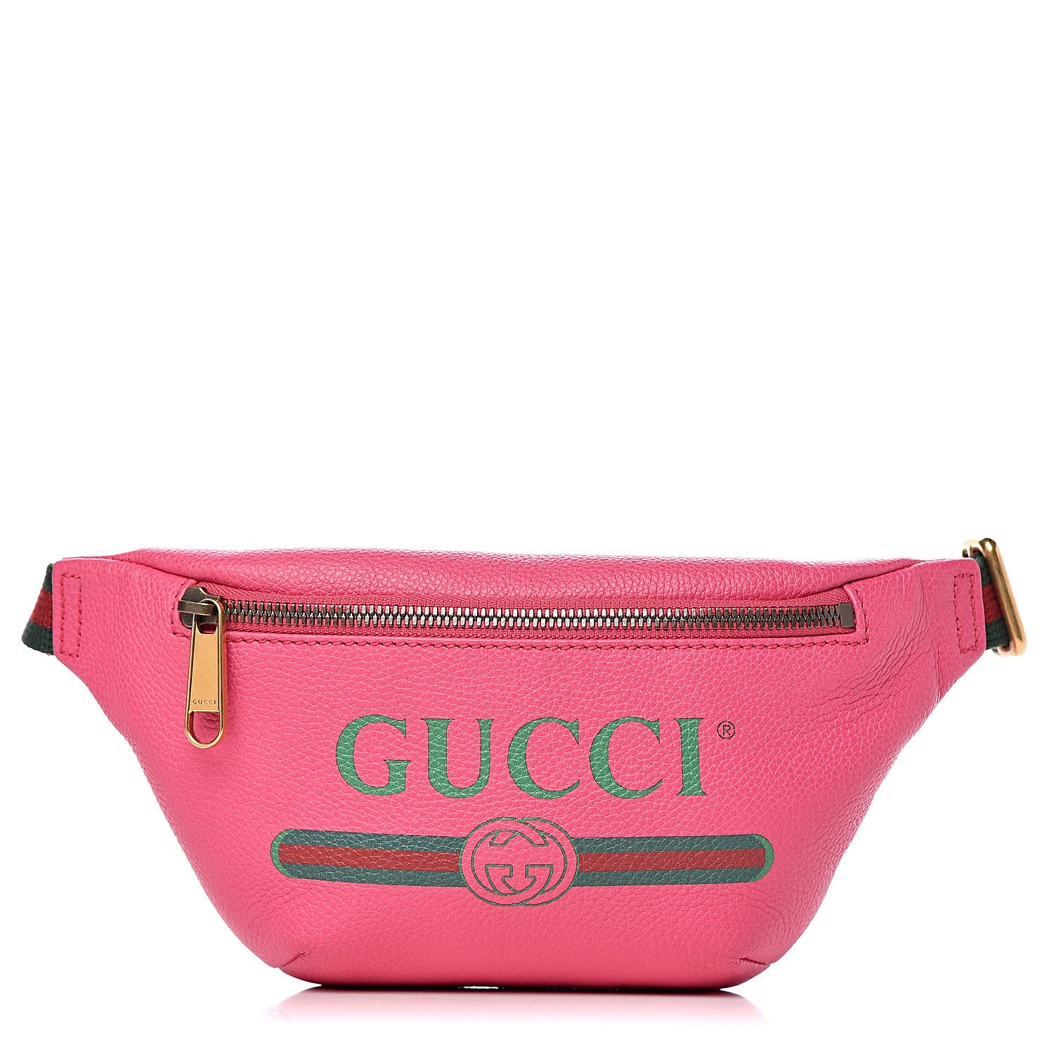Gucci Grained Calfskin Small Logo Belt Bag Box Pink Green 1 of 11