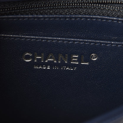 Chanel Caviar Chevron Quilted Mini Square Flap Dark Blue 6 of 11