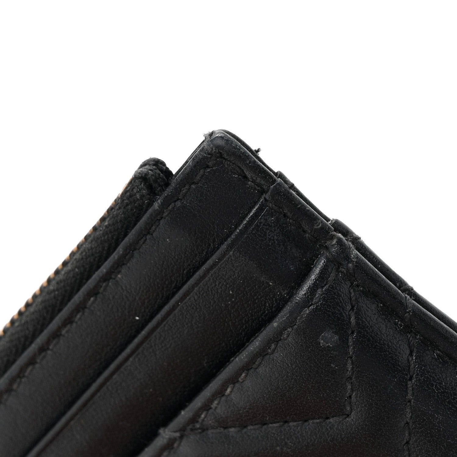 Gucci Calfskin Matelasse Chevron GG Marmont Key Case Card Holder Black 10 of 10
