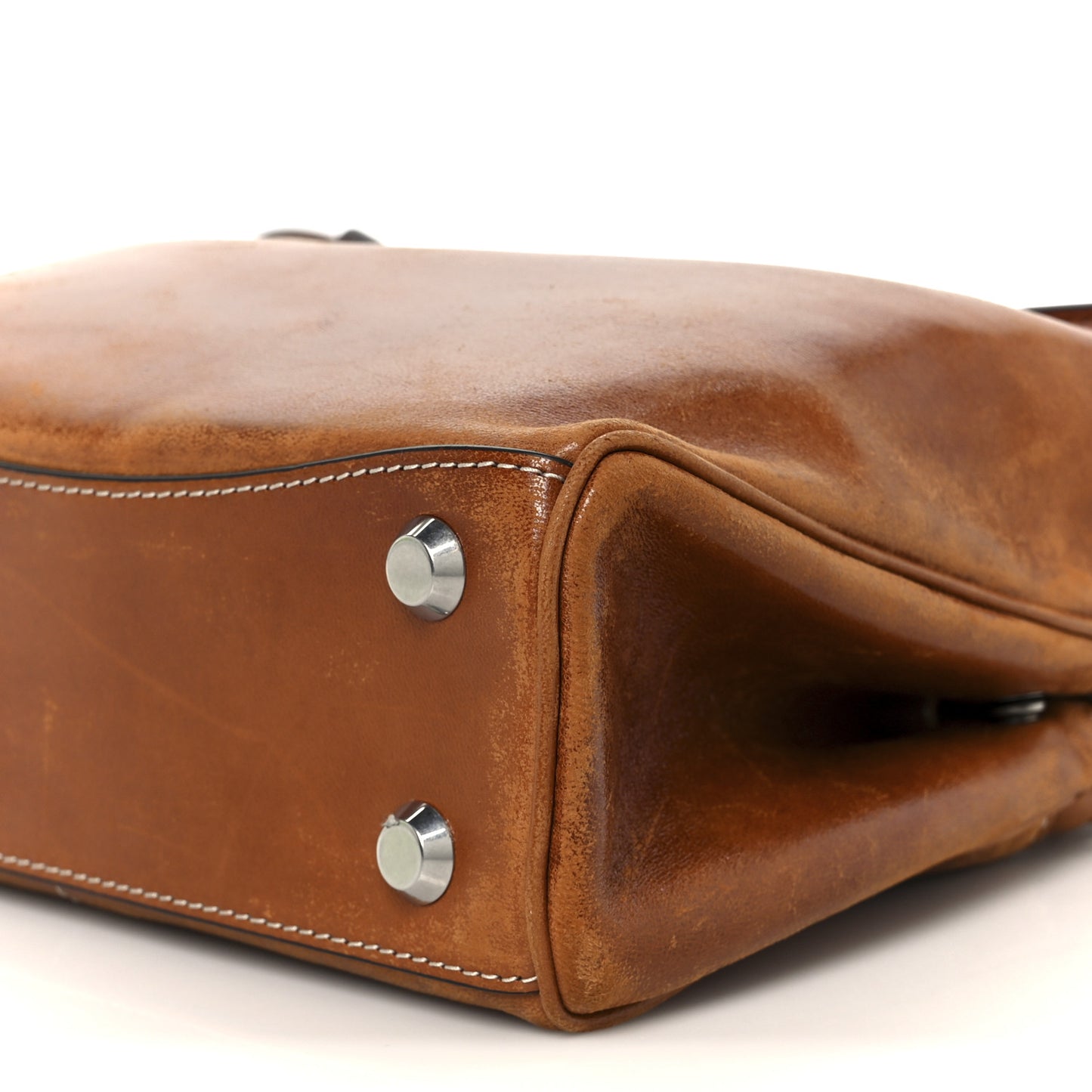 Vegetable Tanned Lambskin Mini Rodeo Top Handle Handbag Tan Cowboy