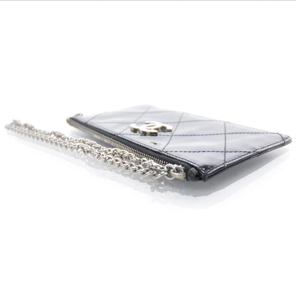 Chanel Patent Diamond Stitched Clutch Bag Black 3 of 8