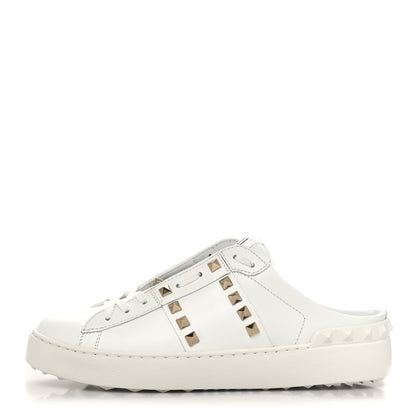 Valentino Garavani Calfskin Untitled Rockstud Slide Sneakers 38 White 1 of 9