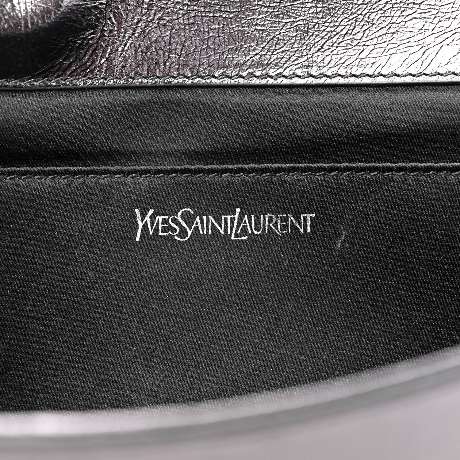 Saint Laurent Metallic Calfskin Large Belle De Jour Clutch Dark Silver 6 of 11