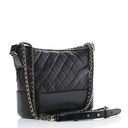 Chanel Aged Calfskin Quilted Medium Gabrielle Hobo Black 3 of 12