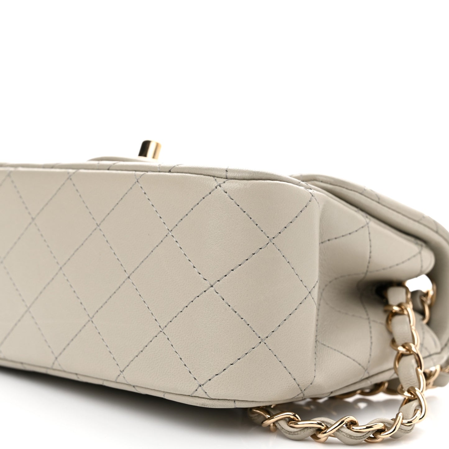 Lambskin Quilted Mini Square Flap Grey
