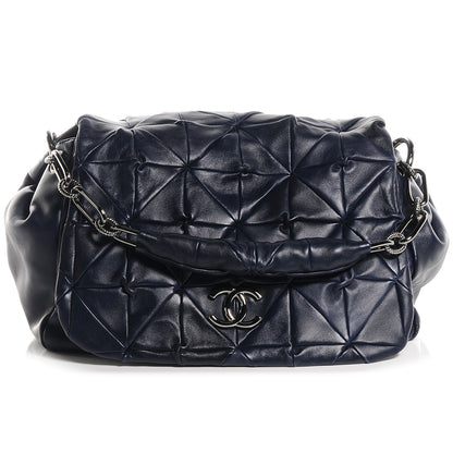 Chanel Lambskin Origami Soft Squares Accordion Flap Navy 1 of 7