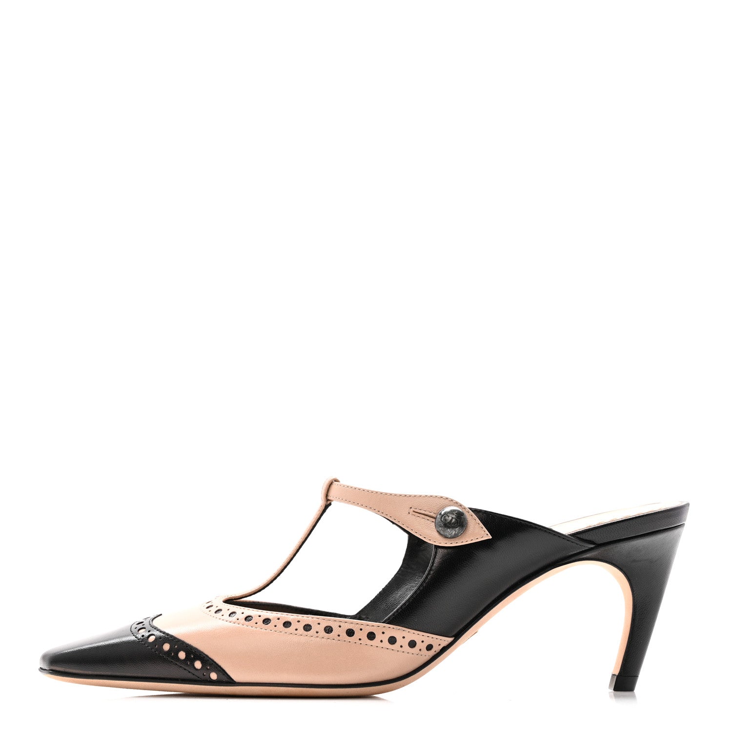 Christian Dior Goatskin Spectadior Mules 36 Black Nude 1 of 11