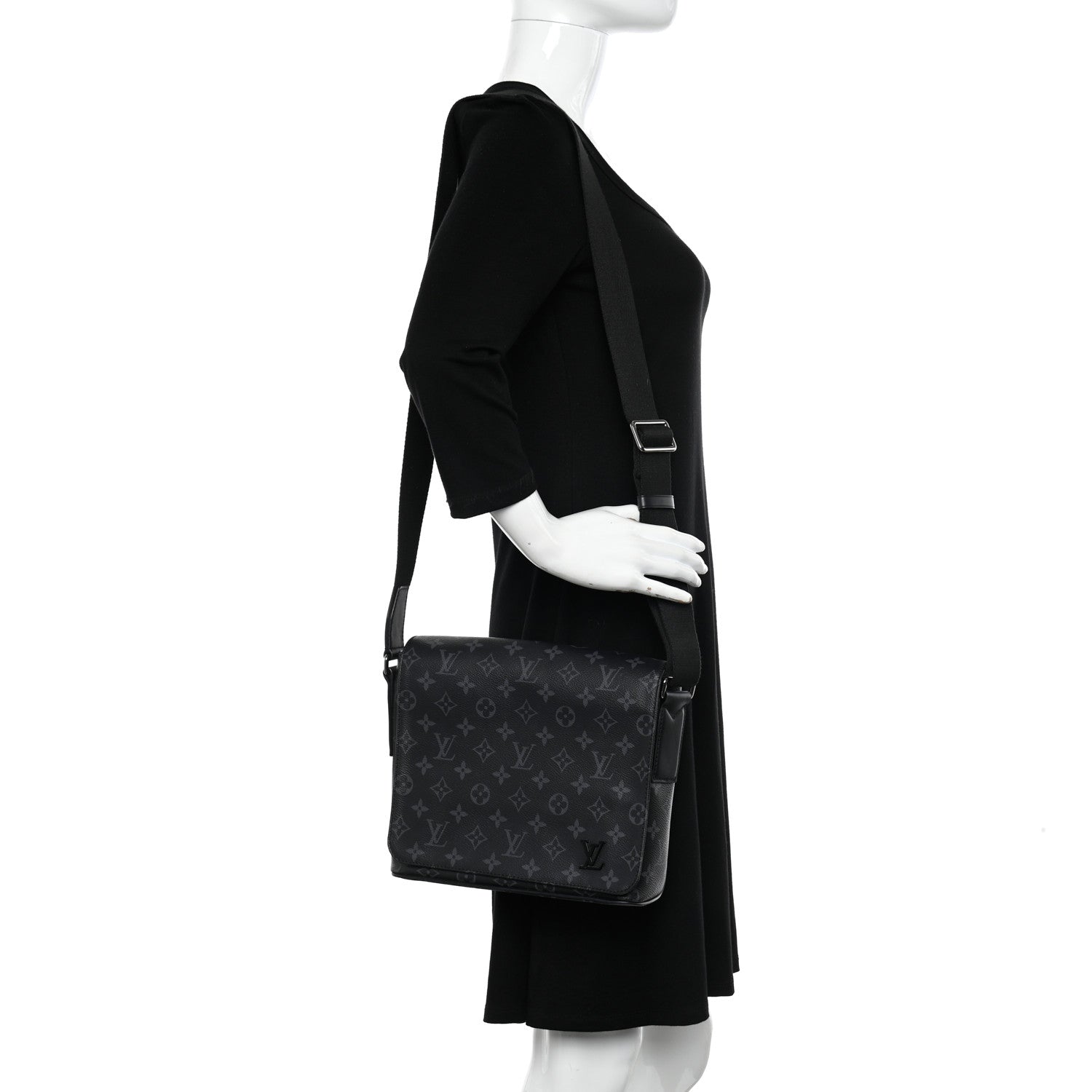 Louis Vuitton Monogram Eclipse District PM NM Black 2 of 10