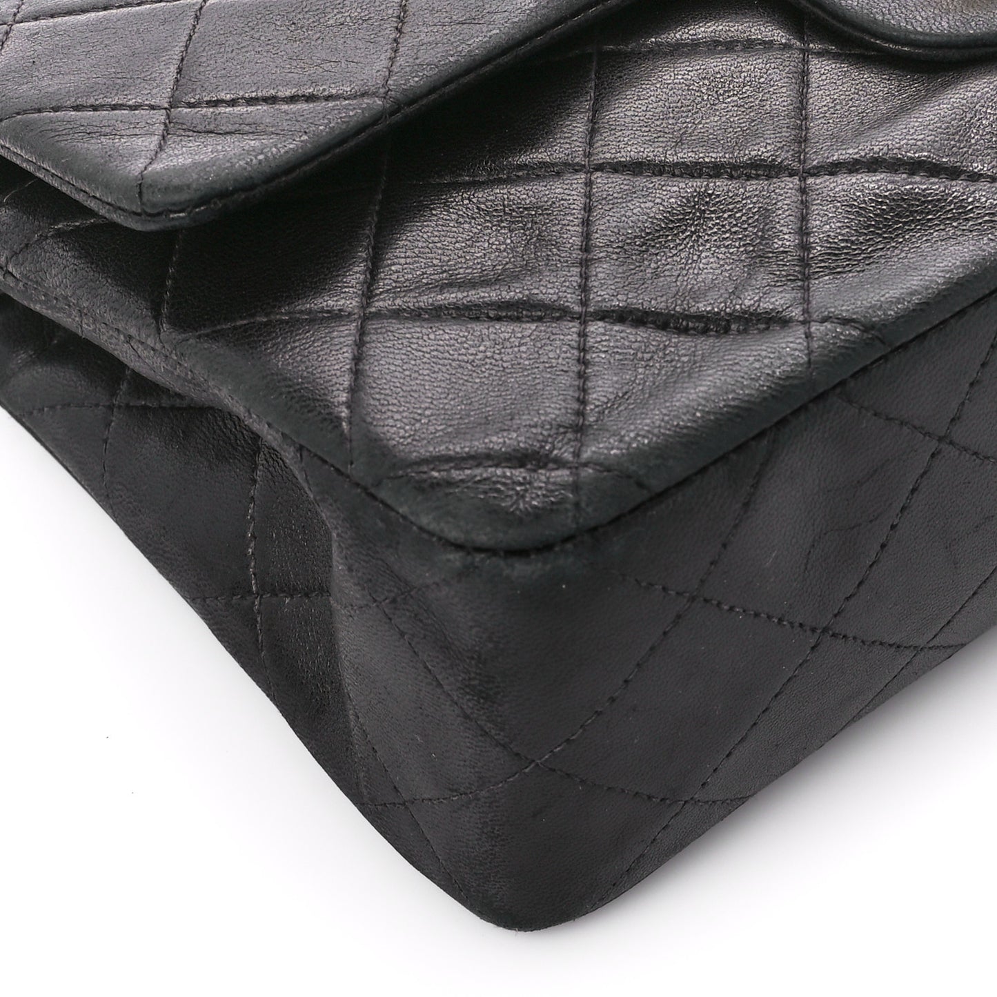 Lambskin Quilted Small Double Flap Black