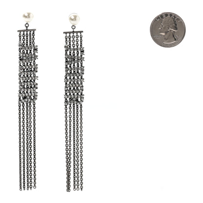 Christian Dior Crystal J'Adior Dangle Chain Earrings Silver 2 of 4