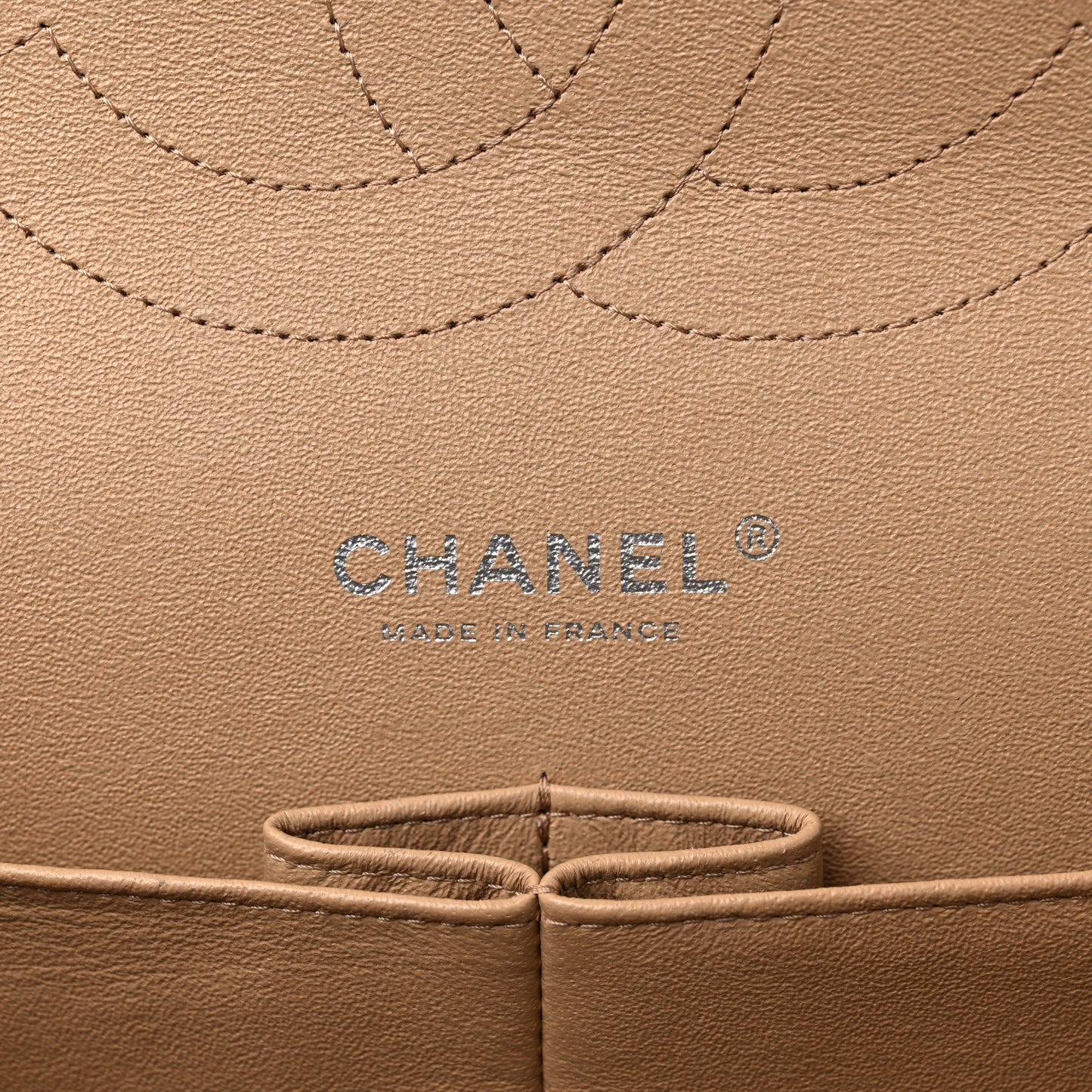 Lambskin Quilted Jumbo Double Flap Beige Clair