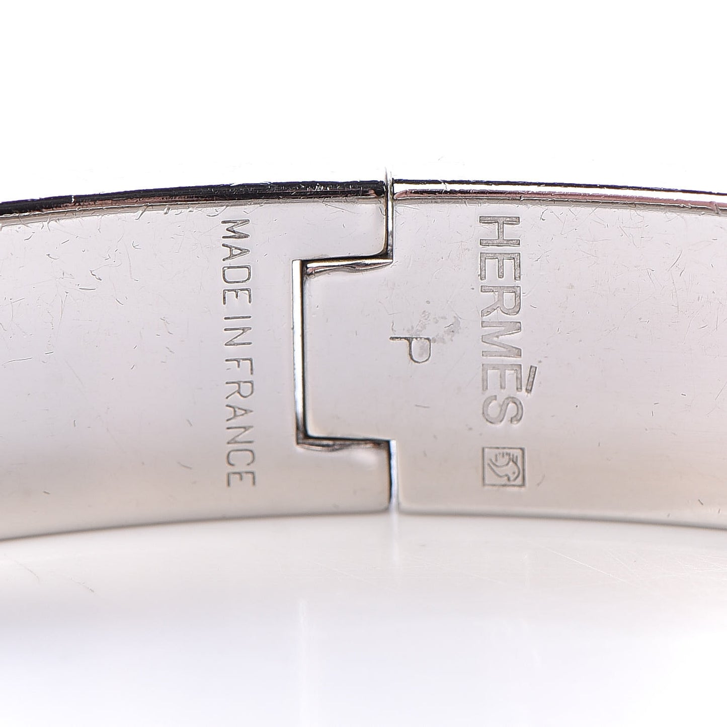 Enamel Narrow Clic Clac H Bracelet PM White