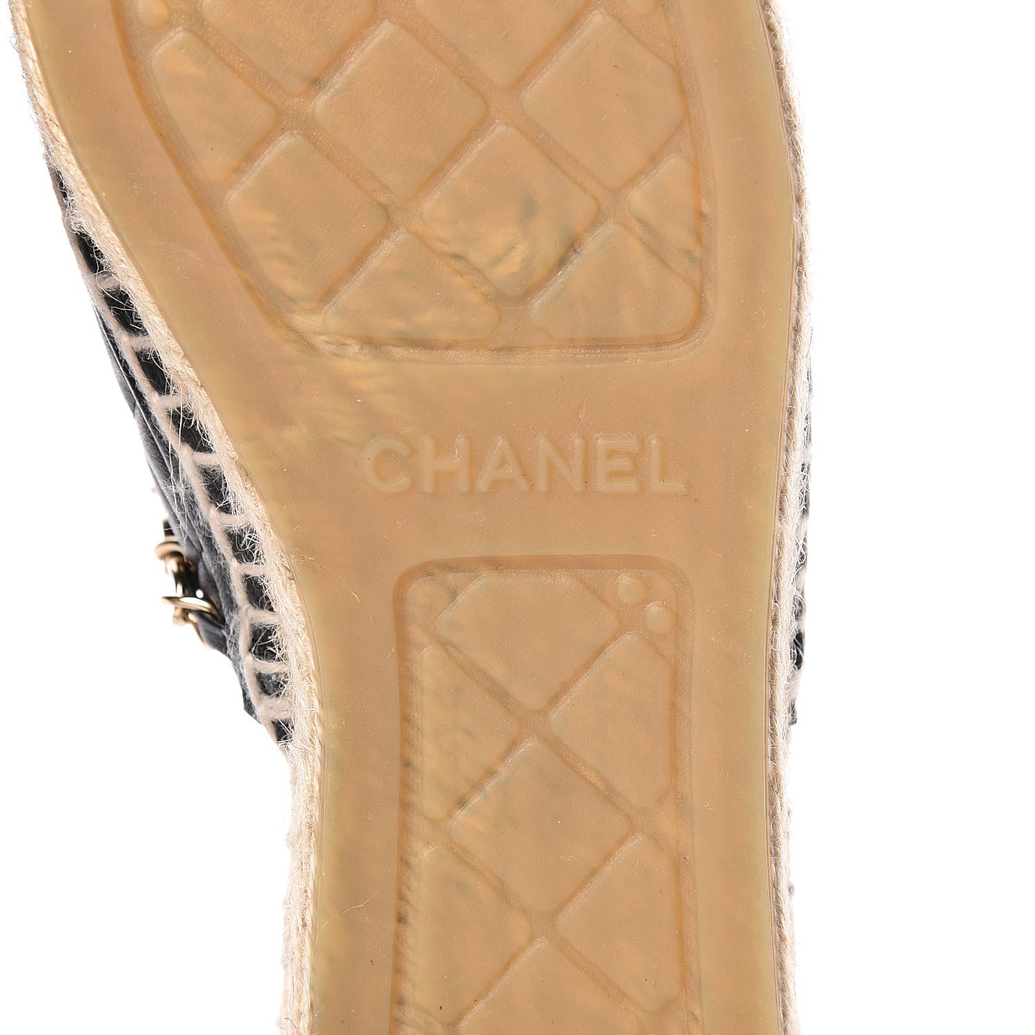 Chanel Lambskin Grosgrain Quilted CC Chain Espadrille Mules 36 Black 6 of 11