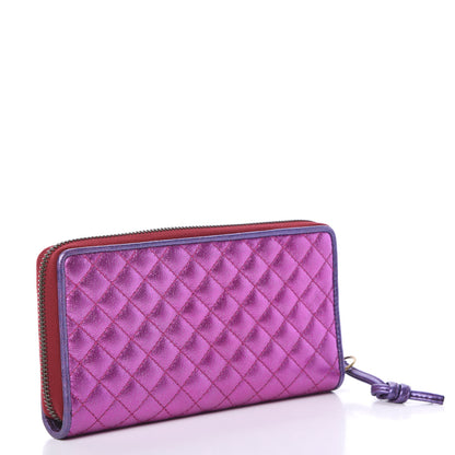 Gucci Laminated Nappa Trapuntata Zumi Zip Around Wallet Rosso Fuxia Bizantin 2 of 7