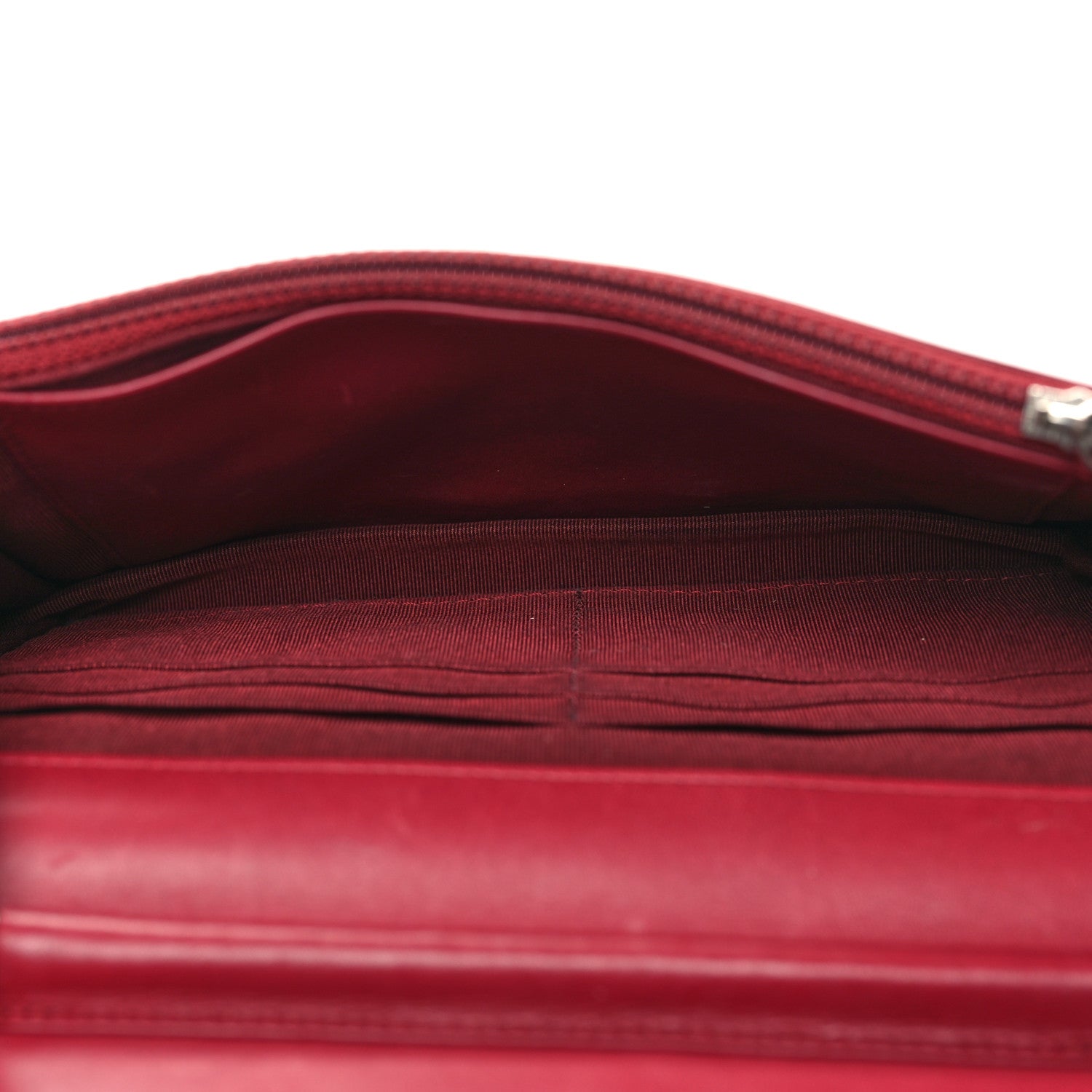 Chanel Calfskin Double Stitch Hamptons Wallet On Chain WOC Red 5 of 14