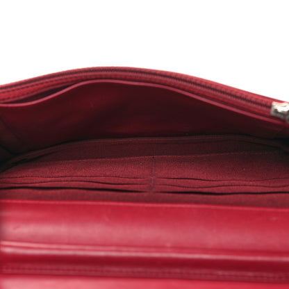 Chanel Calfskin Double Stitch Hamptons Wallet On Chain WOC Red 5 of 14