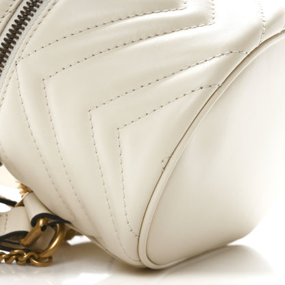 Gucci Calfskin Matelasse Mini GG Marmont Round Backpack White 8 of 11