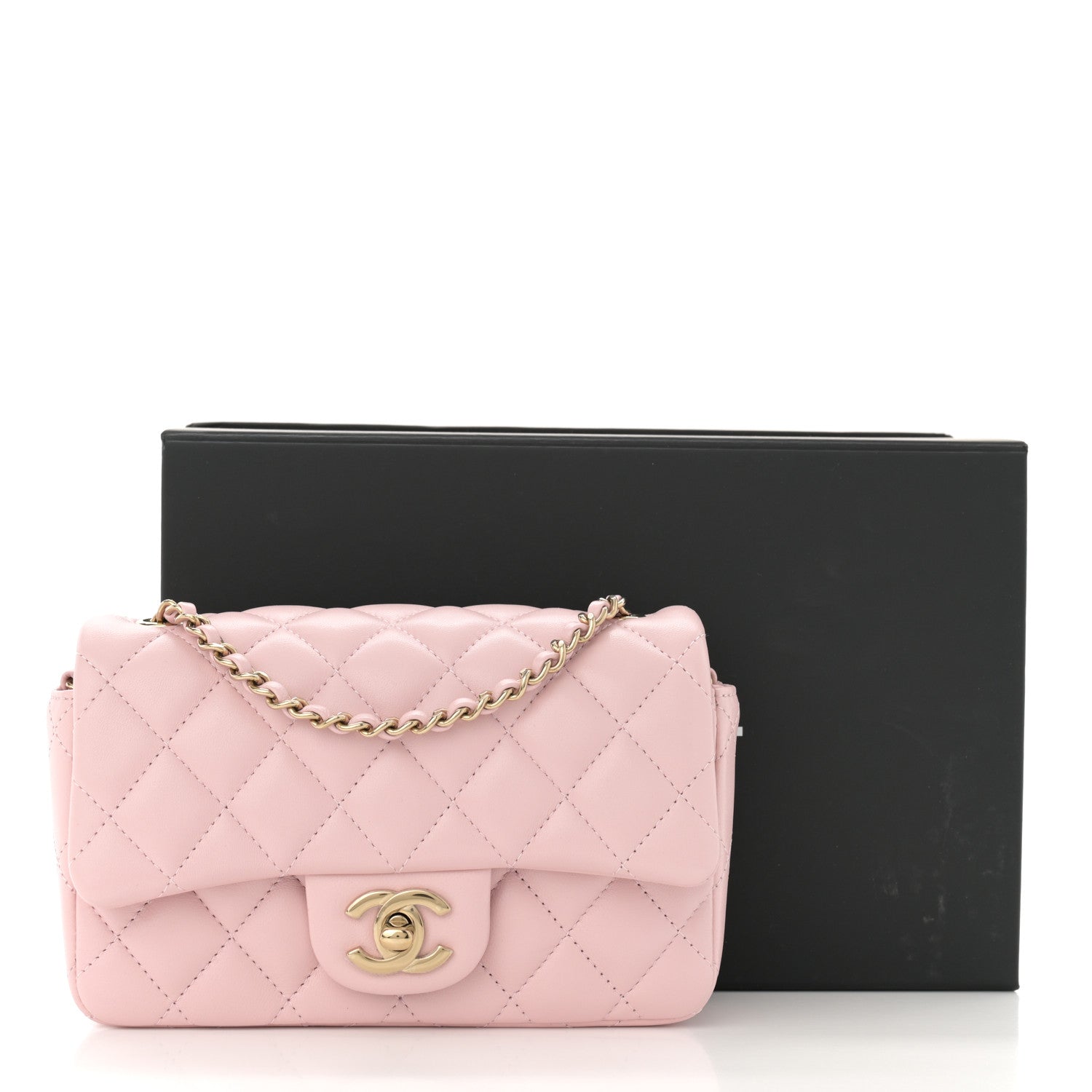 Chanel Lambskin Quilted Extra Mini Rectangular Flap Light Pink 11 of 11