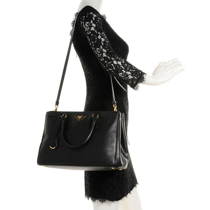 Prada Saffiano Lux Medium Double Zip Tote Nero Black 2 of 9