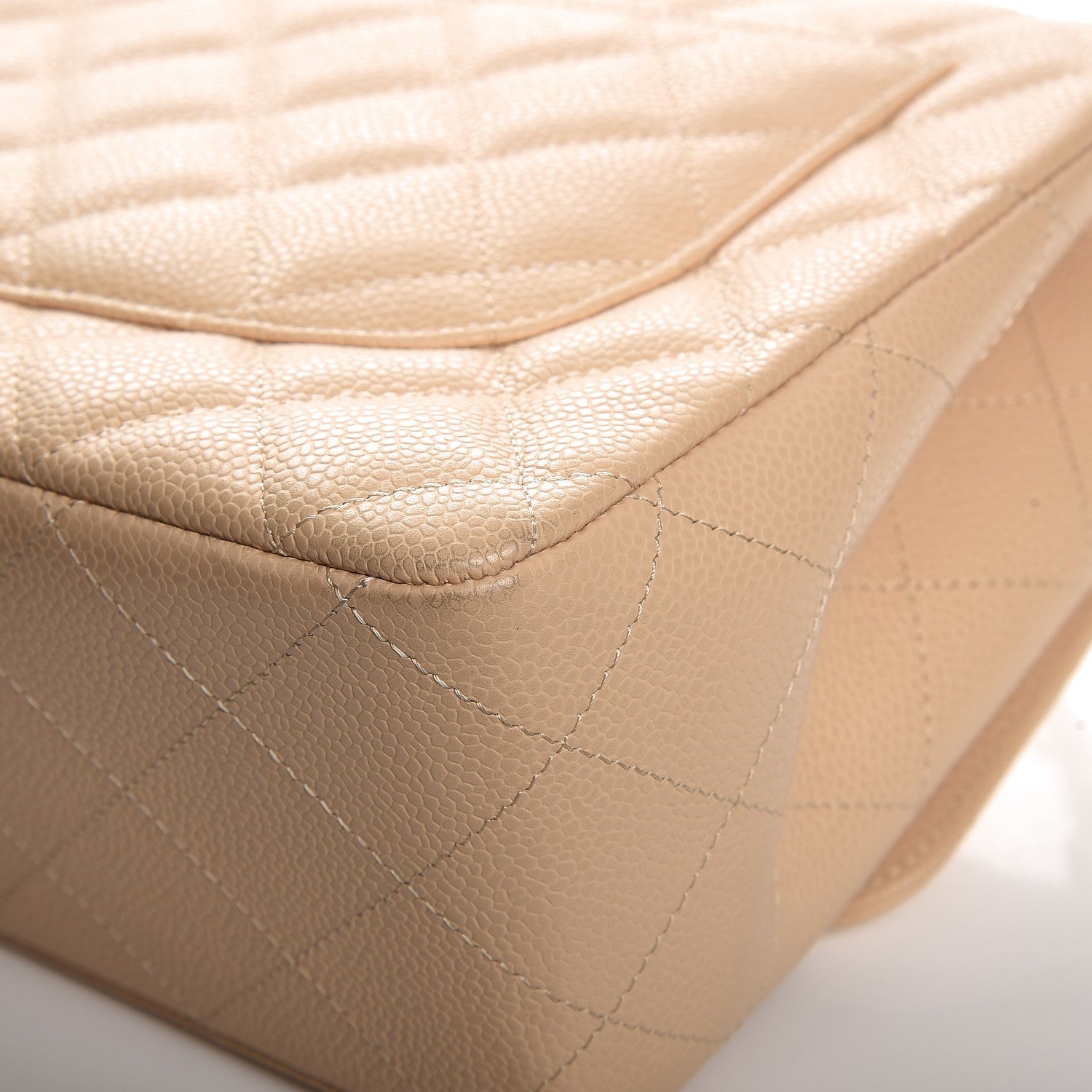 Chanel Caviar Quilted Jumbo Single Flap Beige Clair 11 of 11