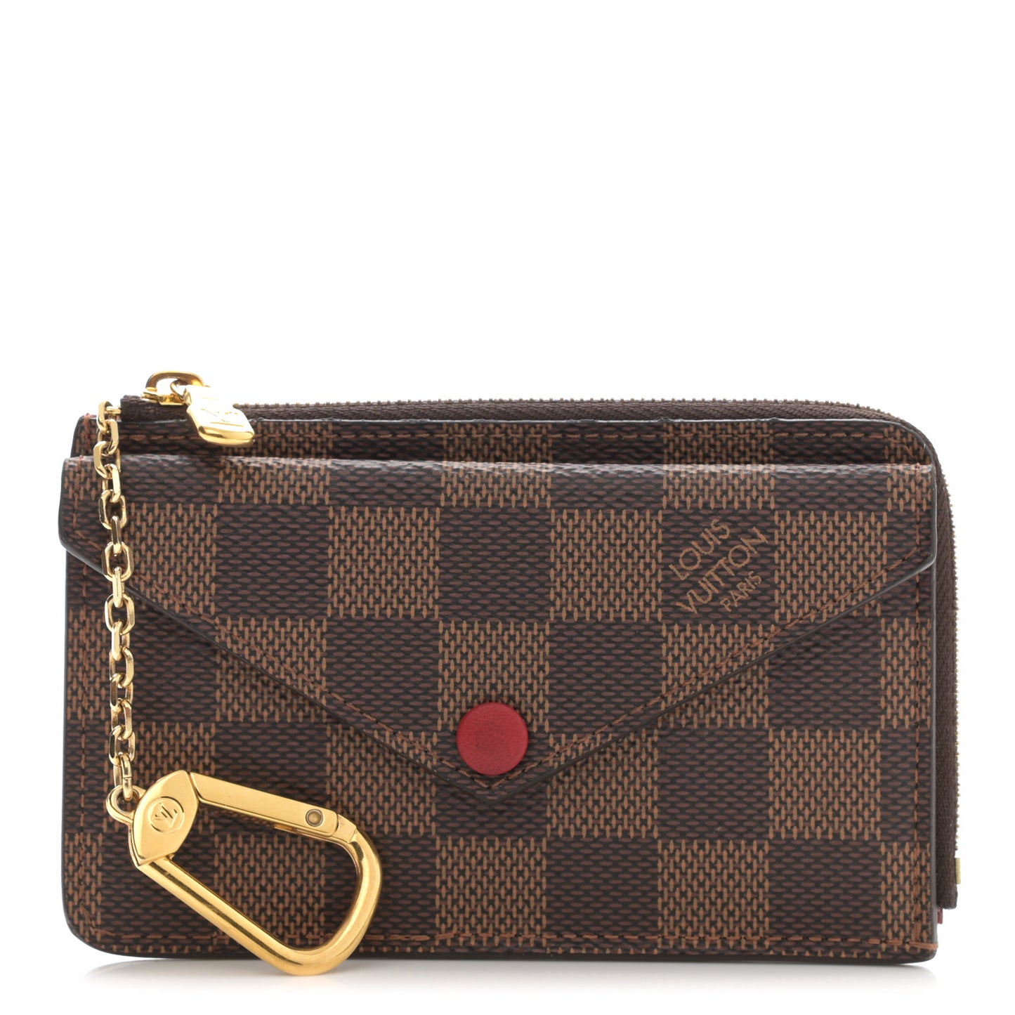 Damier Ebene Recto Verso Card Holder Red